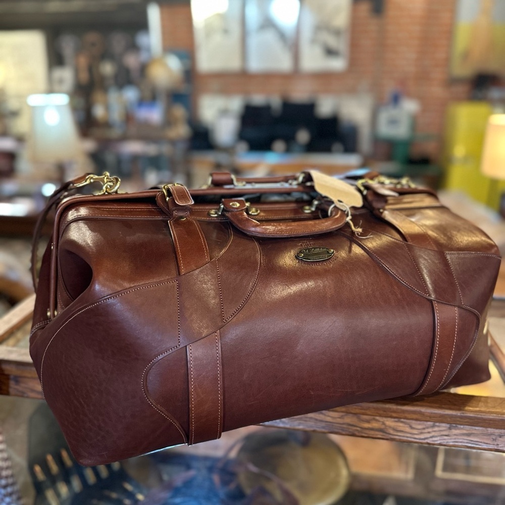 Classic Brown Leather Duffel Bag for Men — No5 Grip Bag Colonel Littleton - Picture 3 of 13